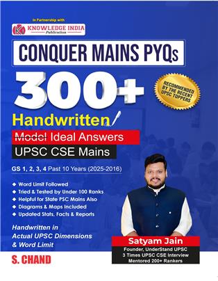 UPSC Conquer Mains PYQs 300+ Handwritten Model Ideal Answers Book for UPSC CSE & State PSC Mains