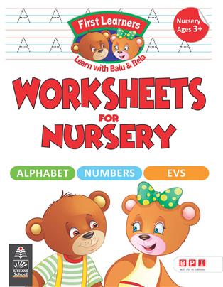 Worksheets for Nursery- Alphabet, Numbers and EVS