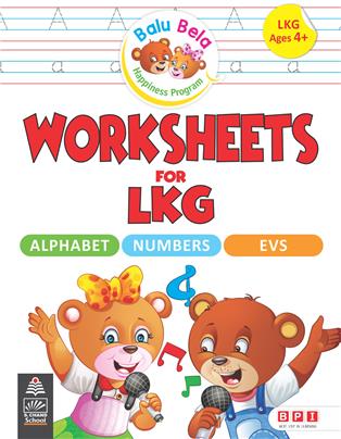 Worksheets for LKG- Alphabet, Numbers and EVS